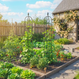 Outsunny Σετ 2 Υποστηρίγματα για Αναρριχώμενα Φυτά Ύψους 1,7 μ σε Α...