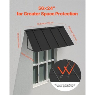 VEVOR Τέντα Πόρτας 56x24 in Εξωτερική Αίθριο Ατσάλινη JSGDSZYP56INC...