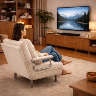 BAKAJI Πολυθρόνα Καναπές-Κρεβάτι Μονό Ρυθμιζόμενη Μπεζ Επένδυση με ... BAKAJI Πολυθρόνα Καναπές-Κρεβάτι Μονό Ρυθμιζόμενη Μπεζ Επένδυση με ...