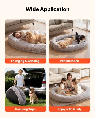 VEVOR Κρεβάτι Σκύλου για Ανθρώπους, Ορθοπεδικό Memory Foam, 1760 x ...