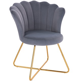 BAKAJI  Πολυθρόνα Καρέκλα Χαλάρωσης με Πλάτη και Κάθισμα από Γκρι Β...