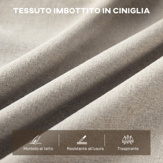 HOMCOM Διθέσιος Μοντέρνος Καναπές Επενδυμένος με Μπεζ Σανίδα, από Α...