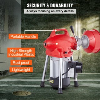 VEVOR Μηχανή Καθαρισμού Αποχέτευσης 20m x 16mm 250W Χειροκίνητη Τρο... VEVOR Μηχανή Καθαρισμού Αποχέτευσης 20m x 16mm 250W Χειροκίνητη Τρο...