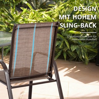 Costway  Σετ Κήπου με Άνετες Καρέκλες και Ανθεκτικό Μεταλλικό Σκελε...