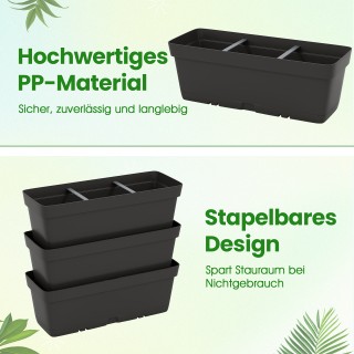 Costway 6 Κάθετες Μαύρες Γλάστρες με Σύστημα Αποστράγγισης HZ10344B...