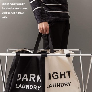 BAKAJI Καλάθι Απλύτων 3 Διαμερισμάτων Πτυσσόμενο από Αλουμίνιο και... BAKAJI Καλάθι Απλύτων 3 Διαμερισμάτων Πτυσσόμενο από Αλουμίνιο και...