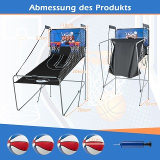 Costway  8 σε 1 Πτυσσόμενο Ηλεκτρικό Μπλε Μηχάνημα Καλαθοσφαίρισης ...