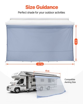 VEVOR Οθόνη Σκίασης Τέντας RV με Προστασία UV50+, 2x3.7 μ. FCZYPZMW...