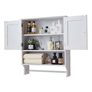 VEVOR Δίφυλλη Ντουλάπα Τοίχου Μπάνιου με Ρυθμιζόμενο Ράφι, 23x8x27 ...