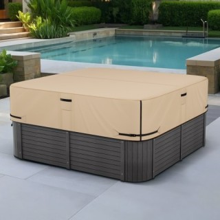 VEVOR Κάλυμμα Υδρομασάζ Εξωτερικού Χώρου 2285x2285x508mm Καφέ Αδιάβ...