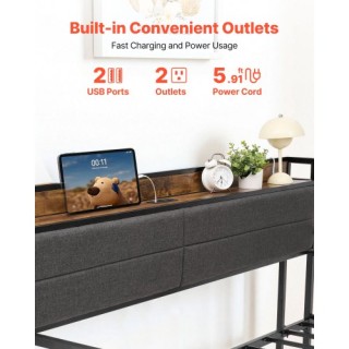 VEVOR Μεταλλικό Κρεβάτι Ημέρας με Τροχήλατο Συρτάρι και Σταθμό Φόρτ...