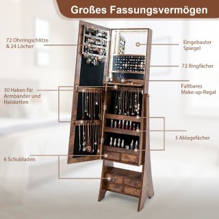 Costway Ελεύθερη Ντουλάπα Κοσμημάτων με Καθρέφτη και LED Φωτισμό -... Costway Ελεύθερη Ντουλάπα Κοσμημάτων με Καθρέφτη και LED Φωτισμό -...