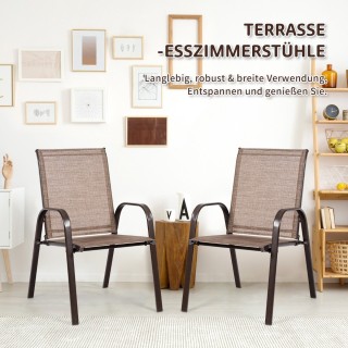 Costway  Σετ Κήπου με Άνετες Καρέκλες και Ανθεκτικό Μεταλλικό Σκελε...