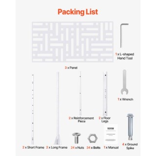 VEVOR Μεταλλικό Πάνελ Ιδιωτικότητας 47 x 76 Λευκό Εξωτερικού Χώρου ... VEVOR Μεταλλικό Πάνελ Ιδιωτικότητας 47 x 76 Λευκό Εξωτερικού Χώρου ...