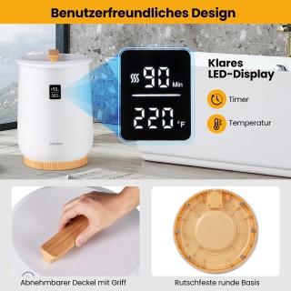 Costway Λευκός Ζεσταίνων Κάδος Πετσετών 20L με Διαστάσεις 33x33x48 ...