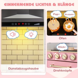 Costway Σετ Παιδικής Κουζίνας με Φώτα & Ήχους για Μικρούς Σεφ TP102...