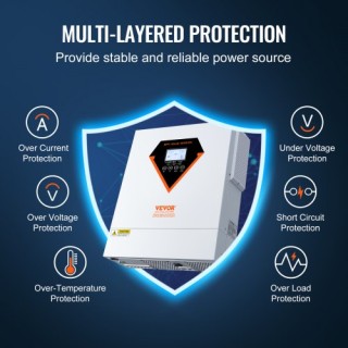 Υβριδικός Ηλιακός Αντιστροφέας VEVOR 3500W 230V με Ενσωματωμένο Ελε...