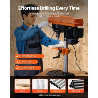 VEVOR Επιτραπέζιο Πιεστύλιο 254mm με Ρυθμιζόμενη Ταχύτητα και Κινητ...