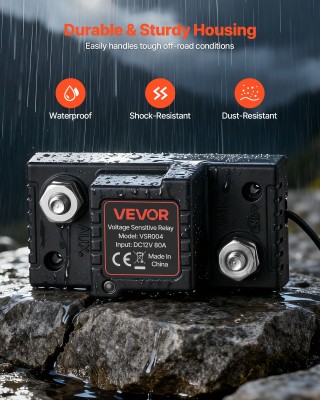 VEVOR Κιτ Απομόνωσης Διπλής Μπαταρίας, 12V 80A, Αυτόματος/Χειροκίνη... VEVOR Κιτ Απομόνωσης Διπλής Μπαταρίας, 12V 80A, Αυτόματος/Χειροκίνη...