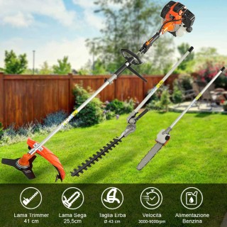 BAKAJI  Θαμνοκοπτικό 5 σε 1 με βενζινοκινητήρα Κλαδευτήρι Χλοοκοπτι...