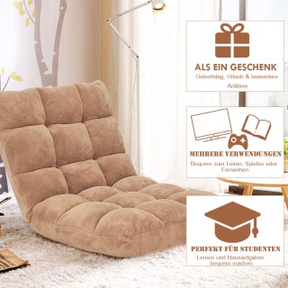 Costway  Καρέκλα Δαπέδου με Πλάτη Ξαπλώστρα από Κοραλλένιο Βελούδο ...