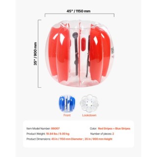 VEVOR Φουσκωτές Μπάλες Σώματος 1.2M (2 Τεμάχια) SCPJKHSJTLSJ8ID92001V0