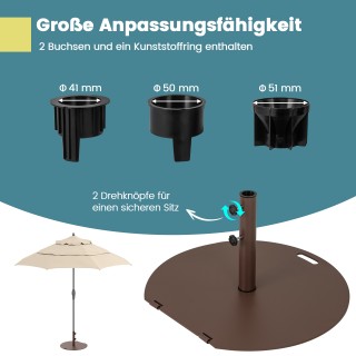 Costway  Βάση Ομπρέλας 23 kg με Ρόδες και Λαβή για Στύλους 41/50 mm...