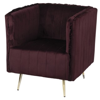 Galileo Πολυθρόνα vintage δαμάσκηνο σε ξύλο με επένδυση πολυεστέρα ...