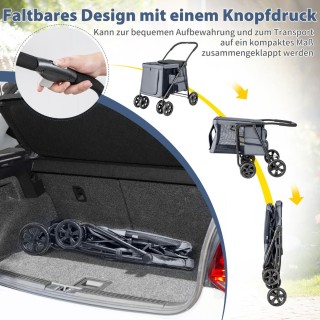 Costway Πολυλειτουργικό Καροτσάκι Κατοικιδίων για Εξωτερικές Περιπέ...