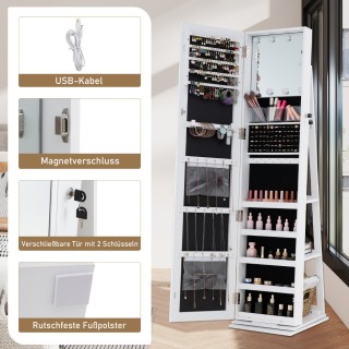 Costway Περιστρεφόμενη Ντουλάπα Κοσμημάτων με Ολόσωμο Καθρέφτη & Δι... Costway Περιστρεφόμενη Ντουλάπα Κοσμημάτων με Ολόσωμο Καθρέφτη & Δι...