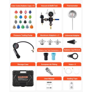 VEVOR Σύστημα Ελέγχου Πίεσης Ψυκτικού & Αναπλήρωσης, 47 Τεμ. SRQYLC...