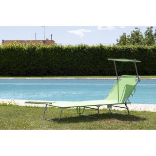 Galileo Αναδιπλούμενη ξαπλώστρα παραλίας με σκίαστρο, με ατσάλινο σ...
