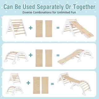 Σετ 3 Παιχνίδια Αναρρίχησης 98 x 40 cm- Λευκό TS10167HS Costway