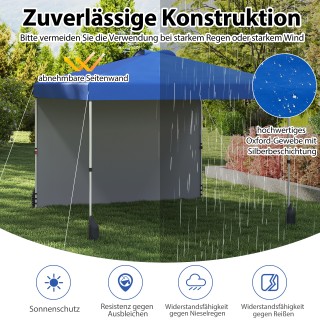 Costway Φορητό Πτυσσόμενο Κιόσκι Κήπου 3x3μ με Πλευρικό Τοίχο και Τ... Costway Φορητό Πτυσσόμενο Κιόσκι Κήπου 3x3μ με Πλευρικό Τοίχο και Τ...