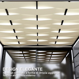 Outsunny Πέργκολα Εξωτερικού Χώρου 3x3 μ με Κυματιστή Κάλυψη και Πλ...