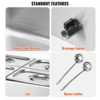 Ηλεκτρικός Θερμαντήρας Φαγητού VEVOR 4 Δοχείων 15L για Μπουφέ SYSP... Ηλεκτρικός Θερμαντήρας Φαγητού VEVOR 4 Δοχείων 15L για Μπουφέ SYSP...