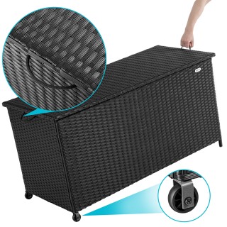 BAKAJI Κουτί Αποθήκευσης Κήπου Πολυρατάν Αδιάβροχο με 2 Ρόδες Μαύρ... BAKAJI Κουτί Αποθήκευσης Κήπου Πολυρατάν Αδιάβροχο με 2 Ρόδες Μαύρ...