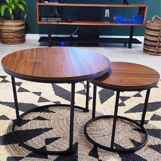 Σετ 2 Τραπέζια με Ενσωματωμένο Σχεδιασμό Εξοικονόμησης Χώρου Καρυδι... Σετ 2 Τραπέζια με Ενσωματωμένο Σχεδιασμό Εξοικονόμησης Χώρου Καρυδι...