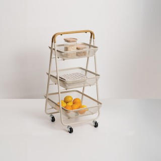 Τροχήλατο Μεταλλικό Τρόλεϊ Κουζίνας 3 Επιπέδων 48 x 41,5 x 86 cm Μπ... Τροχήλατο Μεταλλικό Τρόλεϊ Κουζίνας 3 Επιπέδων 48 x 41,5 x 86 cm Μπ...