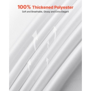 VEVOR Σετ 6 Λευκά Στρογγυλά Τραπεζομάντηλα 120 εκ., Ανθεκτικά σε Λε...