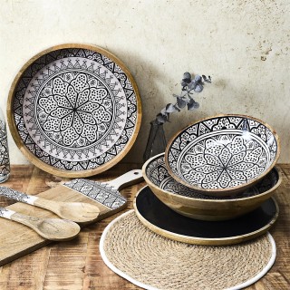 Σετ Σερβιρίσματος Σαλάτας από Ξύλο Μάνγκο Dune - Μαύρο KA0573 Home ...