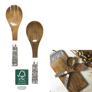 Σετ Σερβιρίσματος Σαλάτας από Ξύλο Μάνγκο Dune - Μαύρο KA0573 Home ...