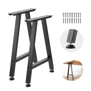 VEVOR Σετ 2 Ατσάλινα Τραπεζοειδή Πόδια Τραπεζιού 740 x 550 mm Μαύρα...