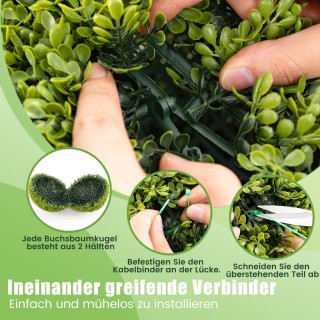 Costway Διακοσμητικές Τεχνητές Μπάλες Μπούξουμ 50 εκ. από Υψηλής Πο...