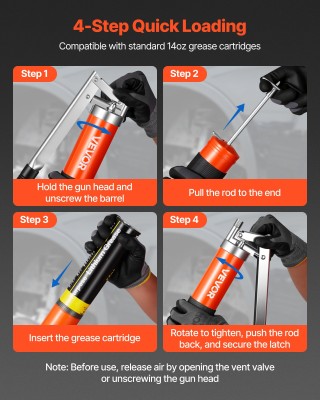 VEVOR Σετ Γρασαδόρου Υψηλής Πίεσης 10,000 PSI με Πιστόλι και Αξεσου...