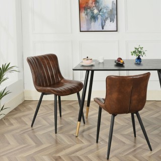 Shally Dogan Σετ 2 Καρέκλες Τραπεζαρίας από Οικολογικό Δέρμα Καφέ ... Shally Dogan Σετ 2 Καρέκλες Τραπεζαρίας από Οικολογικό Δέρμα Καφέ ...