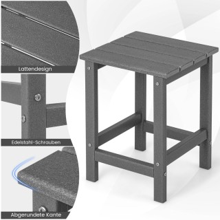 Costway Γκρι Ανθεκτικό Τραπέζι HDPE Adirondack 36x36x47 εκ. NP10939GR