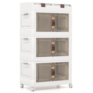 Κουτιά αποθήκευσης με καπάκια και τροχούς COSTWAY JV11446WH Κουτιά αποθήκευσης με καπάκια και τροχούς COSTWAY JV11446WH