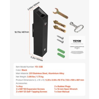 VEVOR Ανοξείδωτη Επιτοίχια Θήκη Απορριμμάτων Τσιγάρων Μαύρη SYYHTGS...