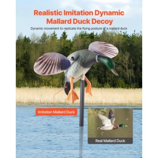 VEVOR Περιστρεφόμενα Ρεαλιστικά Δολώματα Πάπιας για Κυνήγι DTSLYESY...